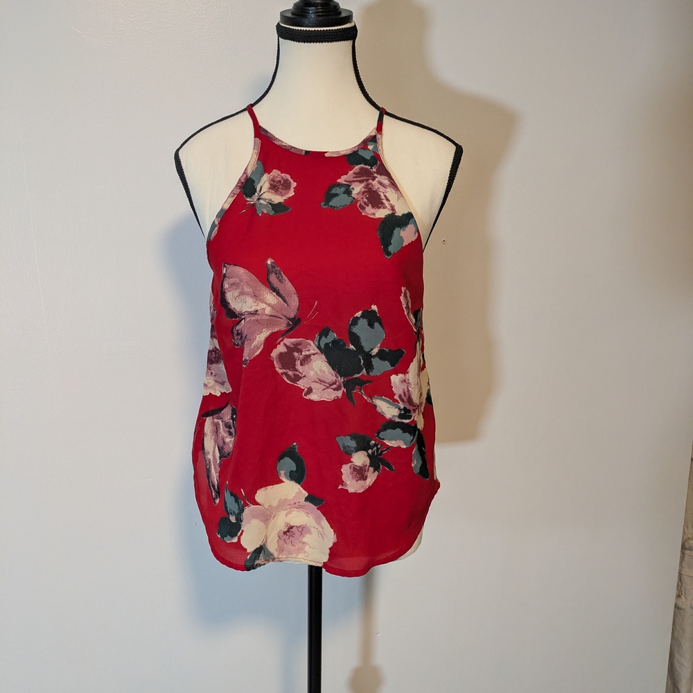Abercrombie & Fitch Crimson Floral Tank Top